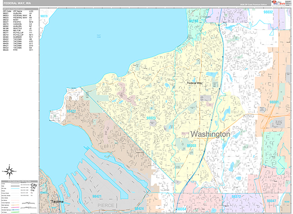 Federal Way, WA Zip Code Map
